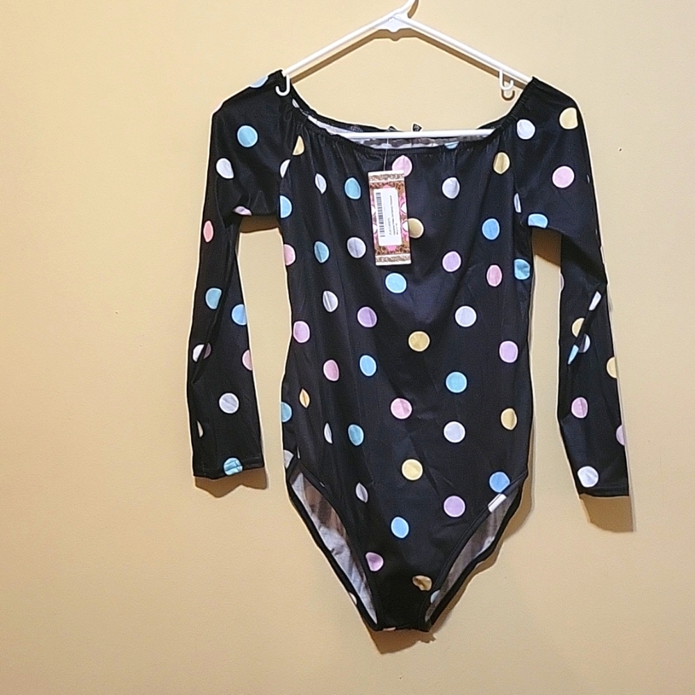 BOOHOO POLKA DOT BODYSUIT-SZ10-NWT